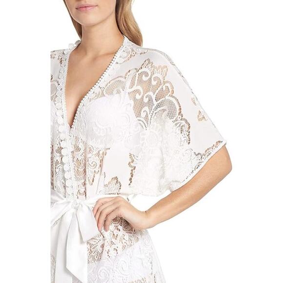 Flora Nikrooz Millie Lace Robe Size Small White Bride Bridal - Picture 1 of 13